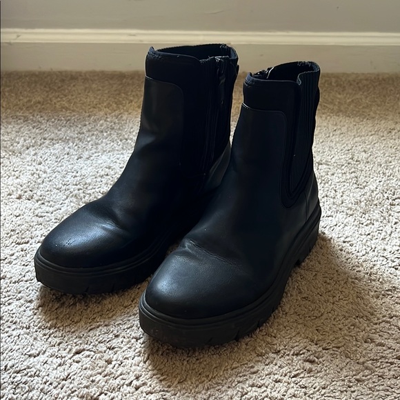 Dr. Scholl’s Black Ankle Boots with Knit Detail - Picture 2 of 4